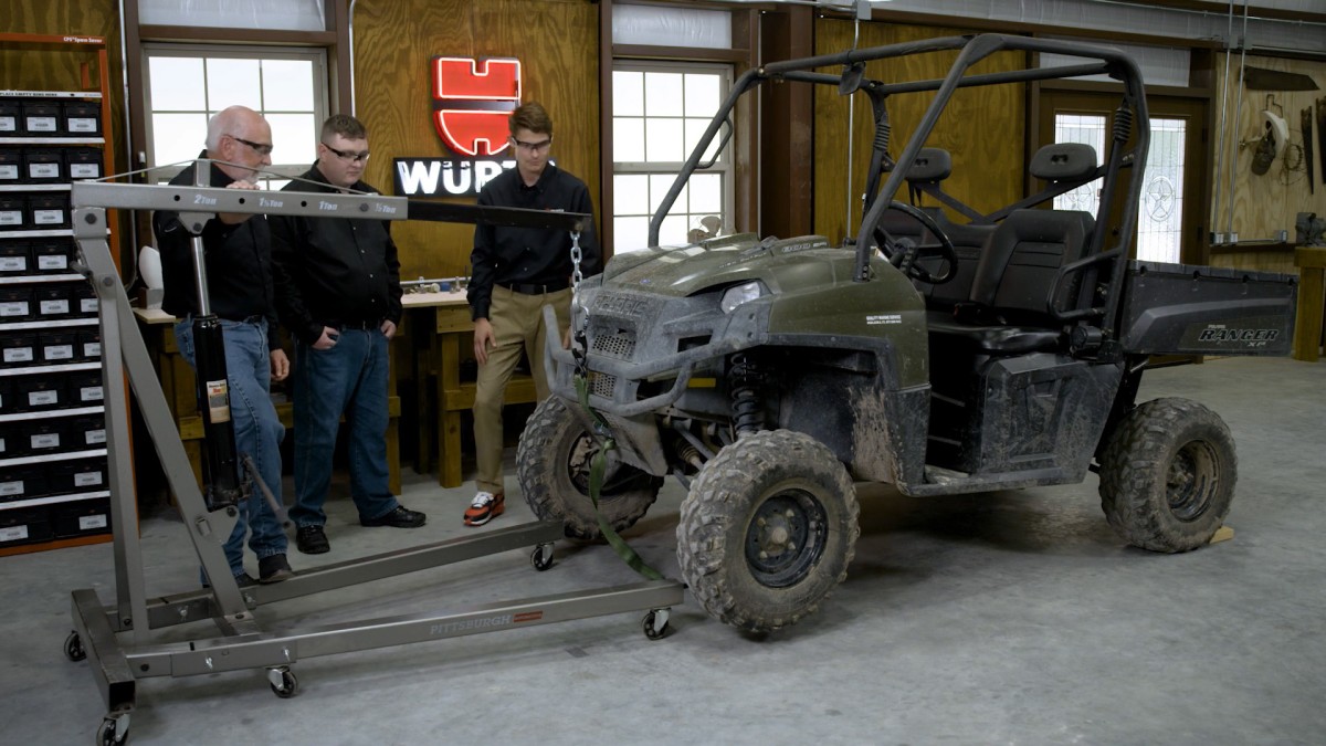 Randy lifted up his ATV with a 3D printed hook to demonstrate the strength of additive manufactured parts in Episode 7.