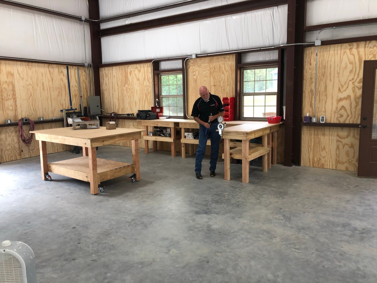 The corner of Randy’s shop before it transformed into the Würth Knowing set. 